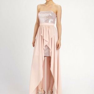 Aidan Mattox high low pink chiffon dress sequins prom homecoming wedding guest 4